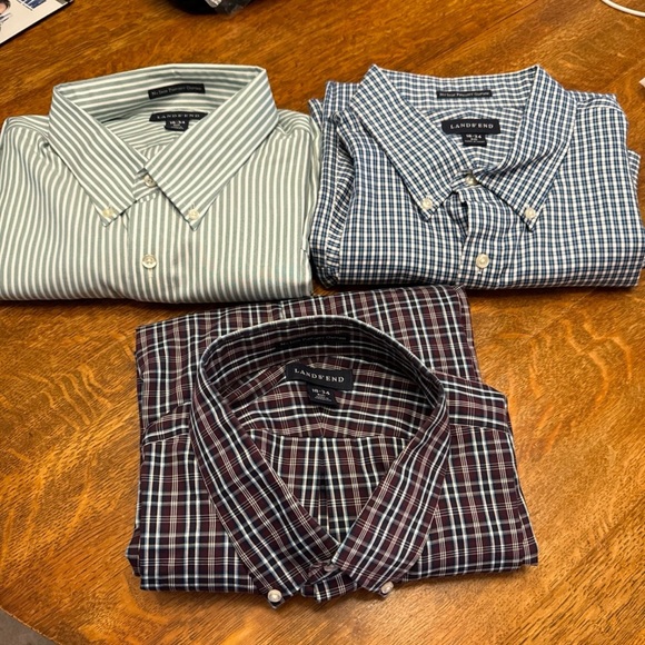 Lot of three lands end dress casual shirts casual 18x34 Big - Picture 4 of 6
